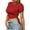 Red, variant on Pntutb Womens Plus Size Short Sleeve Round Neck Short Solid Color Drawstring Blouse Tops Khaki XXL