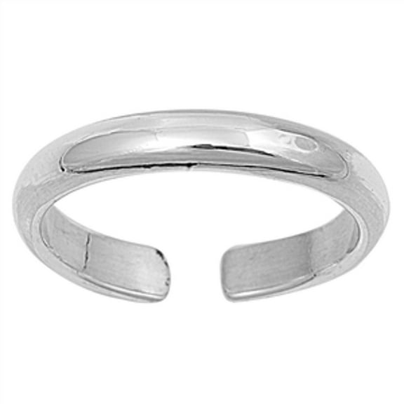 Sterling Silver Toe Ring High Polish Adjustable Midi Plain Band 925 New Jewelry Female Unisex