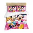 thumbnail image 1 of Cartoon Bedding Set Mickey Minnie Duvet Cover Queen King Size White Soft Home Textile Student Child Couple Bed Set, 1 of 5