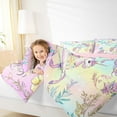 thumbnail image 4 of Feelyou Dreamy Cartoon Unicorn Full Size Comforter Sets, Kawaii Butterfly Animal Bedding Comforter Set, Fairy Tale Theme Reversible Bedding Sets, Lightweight Room Decor, 3 Pieces, 4 of 8