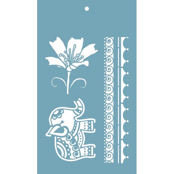 FineArt Elephant Stencils for Mixed Media, Wall Painting, Art and Craft, Home Decor, DIY Craft, Card Making and Fabric Painting, Size 6X6 Inch