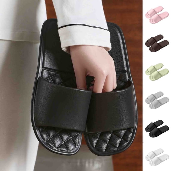 Agkizg Unisex Bathroom Slippers, Women Mens Shower Shoes, Unisex Couple Solid Color Slide Sandals Soft Sole Casual Indoor Home Slippers