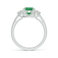thumbnail image 2 of Angara Natural 1.5 Ct. Emerald with Diamond Classic Ring in Sterling Silver for Women (Ring Size: 3), 2 of 10