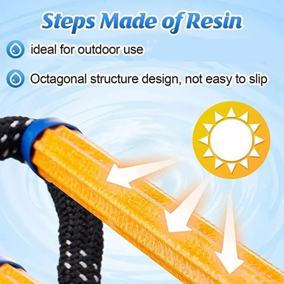 Folding Kayak Boat Rope Ladder 4-Steps Marine Extension Assist Swim for Inflatable Boat,B