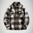 thumbnail image 5 of YFNNUP Men's Sherpa Lined Flannel Shirt Jacket Long Sleeve Plaid Outwear Casual Button Down Shirts with Pockets Outdoor Lapel Outerwear Coffee M, 5 of 5