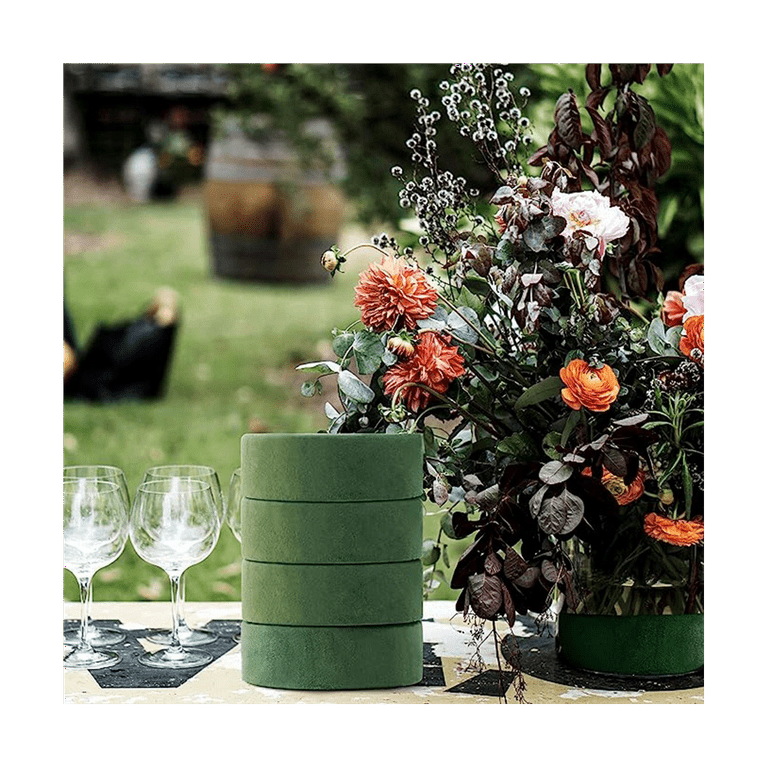 Pack of 10 Round Floral Foam Blocks, 6.5inch Wet Green Foam Bricks for Flower Florist Supply Fresh or Artificial Flowers