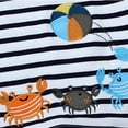 thumbnail image 4 of Crunowin Boys and Girls Short Sleeve T-Shirt Round Neck Cartoon Animal Embroidery Print Striped Youth Trendy Casual Lightweight Top Black Size 3T, 4 of 6