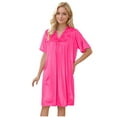 thumbnail image 5 of snilers Silk Nightgown for Women Summer Loose Short Sleeve Chemise Soft V Neck Sleepwear Nightie, 5 of 7