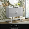 thumbnail image 4 of Posh Living Maleia 2-Doors Oak Veneer Wood Accent Chest in Light Gray/Chrome, 4 of 10