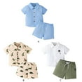 thumbnail image 5 of Hotiary Toddler Baby Boys Summer Outfits Dinosaur Print Lapel Collar Button down Short Sleeve Shirt Top + Elastic Waistband Shorts 2 Piece Sets Infant Clothes for 6 Months-3 Years, 5 of 5