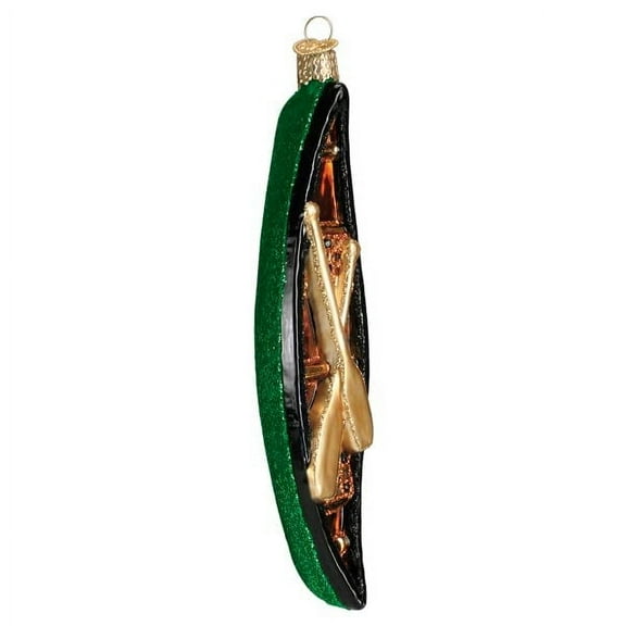 Old World Christmas Green Canoe Glass Blown Ornament for Christmas Tree