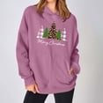 thumbnail image 2 of 2025 Christmas Baggy Hoodies Ladies Letter Print Graphic Sweatshirt with 2 Pockets Casual Pullover Tops Loose (XL, Pink 01), 2 of 6
