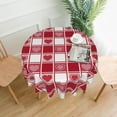 thumbnail image 2 of Valentine''s Day Round Tablecloth 60 Inch, Checkered Love Hearts Tablecloths Stain Resistance Polyester Table Cloth for Holiday Parties Kitchen Dining Indoor Outdoor, 2 of 6