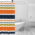 thumbnail image 2 of Shower Curtain, Colorful Pastel Stripes Waterproof Fabric Plastic Shower Curtain, Drying Fast Bathroom Curtain with 9 Buttonholes, Ruffle Shower Curtain 60x72in, 2 of 8