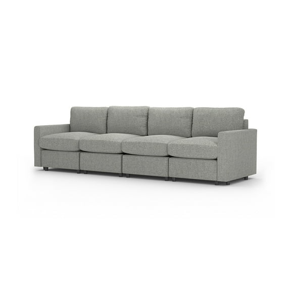 Sofá Seccional Modular 4 Plazas Moderno | Gris Niebla