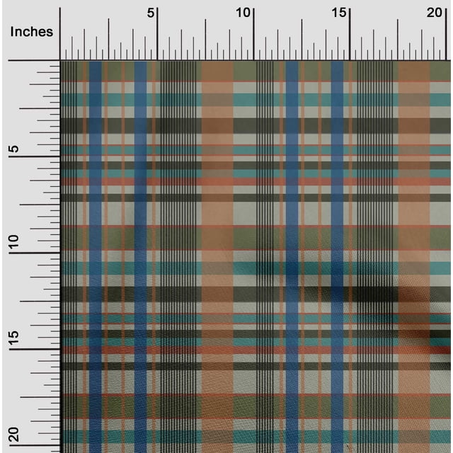 oneOone Viscose Jersey Fabric Madras Check Print Fabric BTY 60 Inch Wide