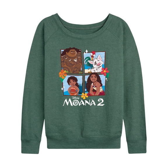 Moana - Grid Photo - Women's French Terry Long Sleeve Pullover