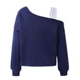 thumbnail image 6 of JAJAHO Kids Girls Off The Shoulder Sweatshirt Bow Embroidery Asymmetrical Long Sleeve Crop Tops 7-16Y, 6 of 7