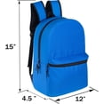thumbnail image 4 of Wholesale Classic 15" Basic Backpack in 12 Assorted Colors - Bulk Case of 24 Bookbags, 4 of 6