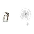 thumbnail image 1 of Reloj de cerámica con forma de delfín, estatua de arte abstracto moderno, decoración para colgar en la pared, ligero y silencioso, ideal para regalar., 1 of 8