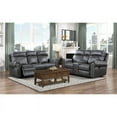thumbnail image 2 of Lexicon Granville Faux Leather Manual Double Reclining Love Seat in Gray, 2 of 9