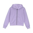 thumbnail image 4 of cocolona Girls Zip Up Cropped Hoodies Long Sleeve Casual Sweatshirts Jacket with Pockets 4-12 Years, 4 of 7