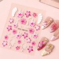 thumbnail image 4 of 2 pegatinas for uñas con pétalos de flores rosas, pegatinas autoadhesivas for decoración de uñas de hibisco floreciente for decoraciones de uñas de primavera/verano for bodas y bricolaje, 4 of 4