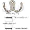 thumbnail image 2 of Coat Hook 10 Pieces Double Metal Hooks And Racks Storage With Screws For Home, Shelves, Drawers, Lockers, 2 of 5