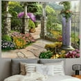 thumbnail image 2 of Shiartex  Romantic Spring Secret Garden Tapestry Wall Hanging  Colorful Blossoming Flowers Green Plants Outdoor Nature Tapestry Home Wall Decor Aesthetic Living Room Bedroom Dorm Decor Painting, 2 of 6