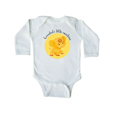 

Inktastic Grandads Little Sunshine Yellow Elephant Etana Cute Gift Baby Boy Long Sleeve Bodysuit