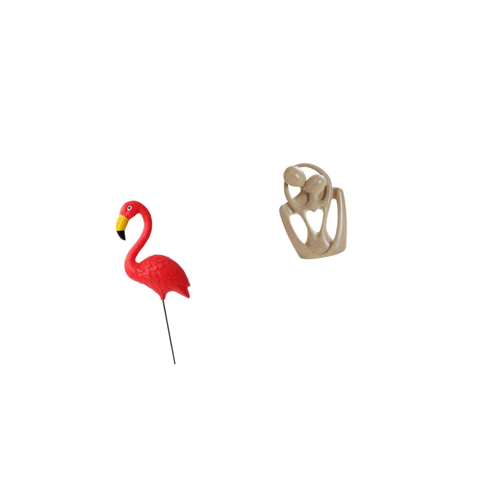 CarpNettore Flamingo Fairy Garden Ornament Sculpture for Spring Holiday Creative Resin Abstract Couple Figurine Yard Art Bookcase Cafe Desktop Decorations Birthday Gift