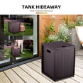 thumbnail image 3 of Table de Couverture pour Réservoir de Propane pour Réservoir de Gaz de 20 lb, Cachette de Rangement Extérieure en Acier Antirouille Robuste, Résistante aux Intempéries pour Foyer, Patio, Jardin, Noir Ou Bronze, Imitation Rotin et Motif Losange, 3 of 6