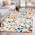 thumbnail image 3 of Farmhouse Orange Area&nbsp;Rug 4x6ft Green Eucalyptus Leaves Botanical Non-Slip&nbsp;Washable Square&nbsp;Rugs Soft Felt Indoor Floor Mat for Bedroom Kitchen Living Room Bathroom, 3 of 9