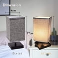 thumbnail image 3 of Lámpara de noche con pantalla para dormitorio, lámpara de mesa cuadrada moderna, base de madera natural liviana, interruptor de cable, diseño clásico y escandinavo - Bombilla blanca cálida incluida JM lámpara de escritorio, 3 of 5