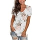 thumbnail image 1 of Pntutb moda mujer cuello en V impreso camiseta Casual suelta pulóver manga corta tops Pntutb Pntutb-4273, 1 of 9