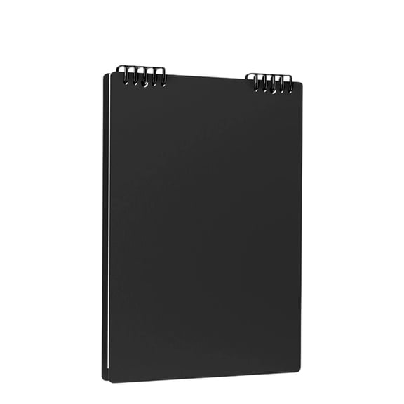 A5 Top Bound Spiral Notebook, Thick Ruled Paper Flip Journal, Wirebound Steno Pad for Daily Meeting Notes Personal Diary Sketching Tasks, Minimalist Black