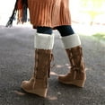 thumbnail image 4 of Babysbule Snow Boots for Women Women's Sanding With Tassels High Sleeves Wedges Snow Ladies Shoes, 4 of 5