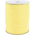 thumbnail image 1 of Cinta de terciopelo fina de 50 yardas y 3/8 de pulgada, color amarillo claro, vintage, lisa, suave, de una sola cara, rollo a granel con carrete, 1 of 9