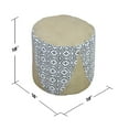 thumbnail image 2 of Conemporary Handmade Canvas with leather Round Pouf in Beige Color, 2 of 3