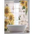 thumbnail image 6 of Sunflowers Semi Sheer Curtains 108 Inch Length 2 Panels Set, Farmhouse Botanical Flowers Bees Wooden Sheer Kitchen Curtain Privacy Voile Window Curtain for Living Room Bedroom Rod Pocket Drapes, 6 of 7