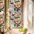 thumbnail image 2 of 1Pc 16.93x39.37inch Removable Window Glass Film Sticker Colorful Flower Electrostatic Glass Stickers Stained Self-adhesive Rainbow Sticker Cling Colorful Mirror Window Decoration, 2 of 2