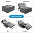 thumbnail image 4 of Vonanda Sofa Bed, Convertible Chair 4 in 1 Multi-Function Folding Ottoman Modern Breathable Linen Guest Bed with Adjustable Sleeper for Small Room Apartment, Dark Gray, 4 of 8