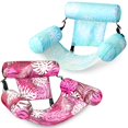 thumbnail image 1 of Flotadores inflables para piscina Sloosh para adultos, 2 paquetes con hojas tropicales, 1 of 7