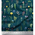 thumbnail image 1 of Soimoi Blue Poly Georgette Fabric Wildflower & Leaves Print Fabric by Yard 42 Inch Wide, 1 of 3