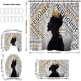 thumbnail image 3 of 4PCS African American Woman Bathroom Shower Curtain Set with Rugs, Afro Inspirational Quote Shower Curtain Sets with Hooks,Waterproof Fabric Black Queen Shower Curtains for Bathroom Decor, 3 of 7