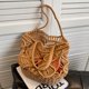 thumbnail image 1 of Bolsos de hombro de playa de verano Bolso de mano tejido para mujer ahuecado para viajes (caqui) Sywqhk Para Estrenar, 1 of 8