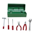 thumbnail image 1 of Caja de herramientas para reparación de casas de muñecas, juguetes de simulación, adornos para casas pequeñas, accesorios en miniatura, mini estuche Caso verde, 1 of 10