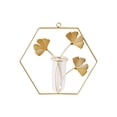 thumbnail image 3 of Wall Hanging Glass Vase with Iron Hook, Ginkgo Hydroponic Flower Holder for Home Living Room or Restaurant Wall Decor, 3 of 4