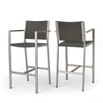 thumbnail image 1 of Christopher Knight Home Cape Coral Outdoor Wicker Bar Stools, 2-Pcs Set, Grey, 1 of 8