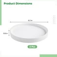 thumbnail image 5 of 2 Pcs Ceramic Plant Pot Saucers, Modern Round Drainage Trays for Indoor Planters, White Matte Finish Pot Coasters for Home, Office, Windowsill Decor, 6.2 x 0.8 in, 5 of 6